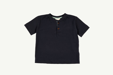 SHORT SLEEVE HENLEY SHIRT - NAVY